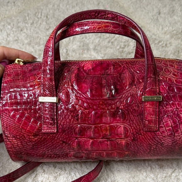 🛢️Brahmin Red Claire Melbourne Barrel Bag - Picture 4 of 13